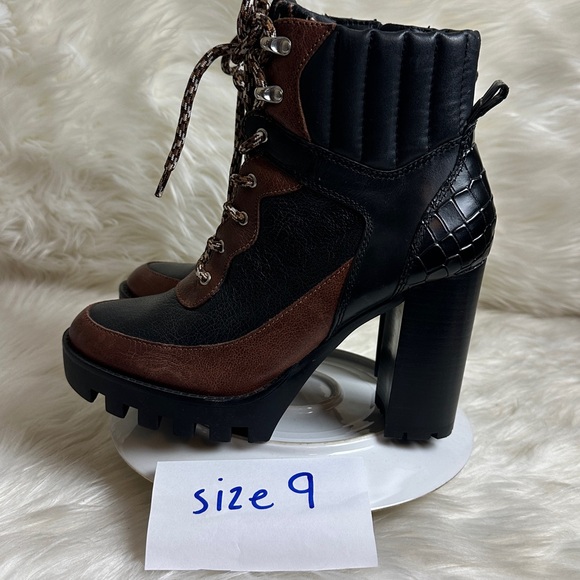 Antonio Melani Penn Leather Lug Sole Booties - Picture 14 of 16